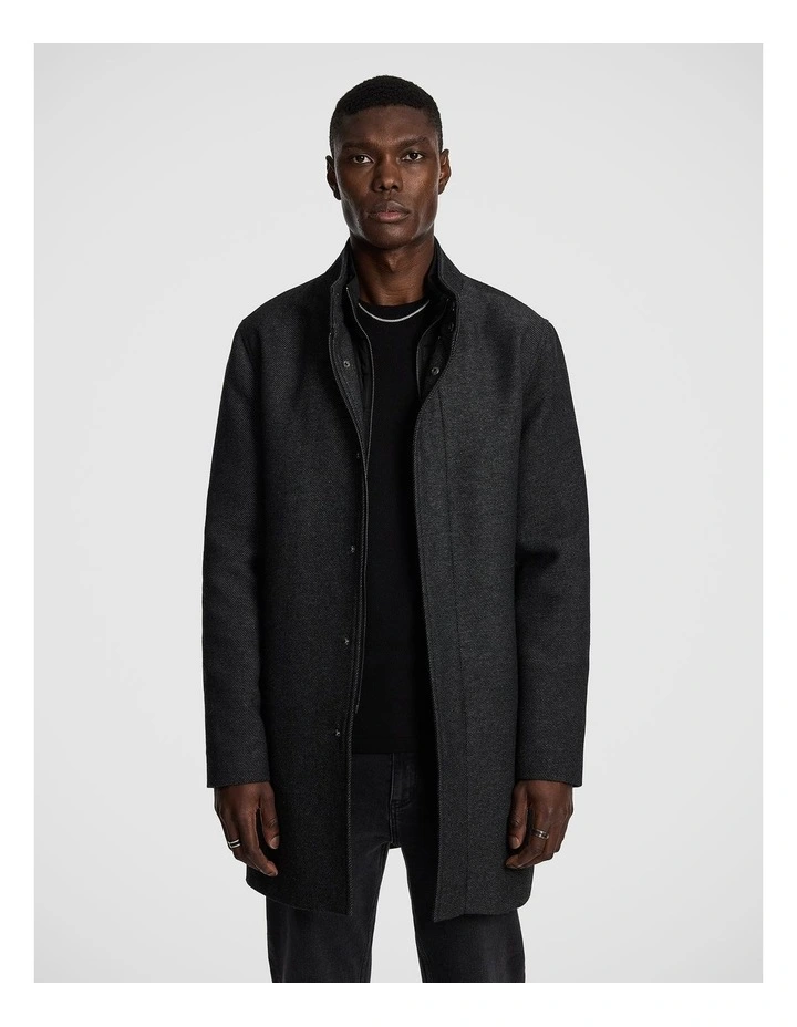 Dominic Twill Coat in Grey image 1