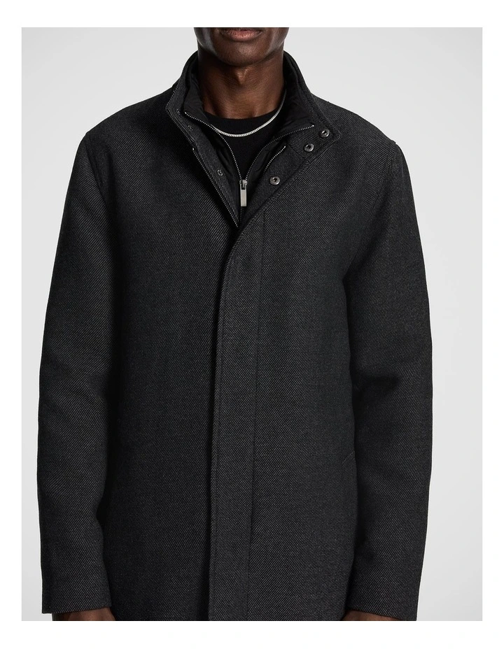 Dominic Twill Coat in Grey image 2