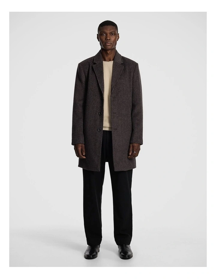 Boston Check Duster Coat in Chocolate image 2