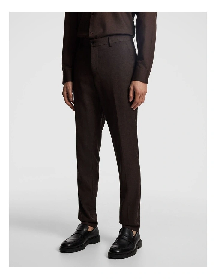 Luiji Slim Dress Pant in Chocolate image 2