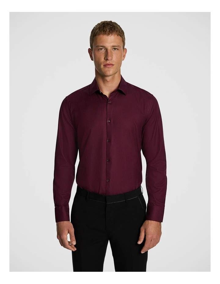 Monaco Textured Dress Shirt in Red image 1
