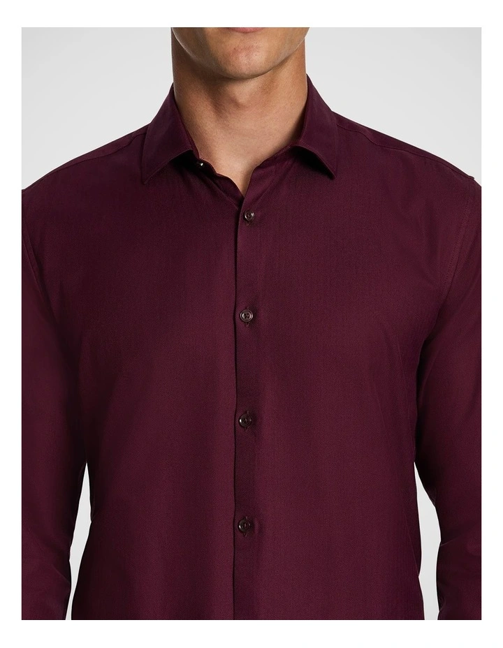 Monaco Textured Dress Shirt in Red image 3