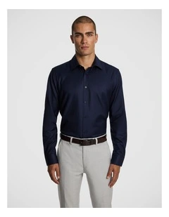 Maximum Two Ply Cotton Premium Slim Dress Shirt in Navy