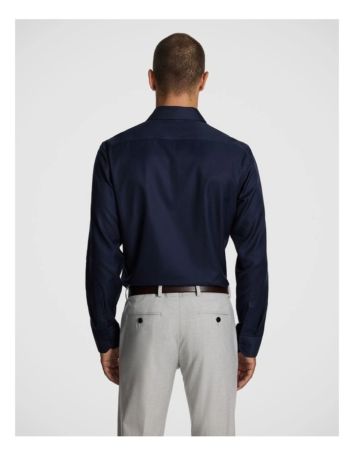 Maximum Two Ply Cotton Premium Slim Dress Shirt in Navy image 2