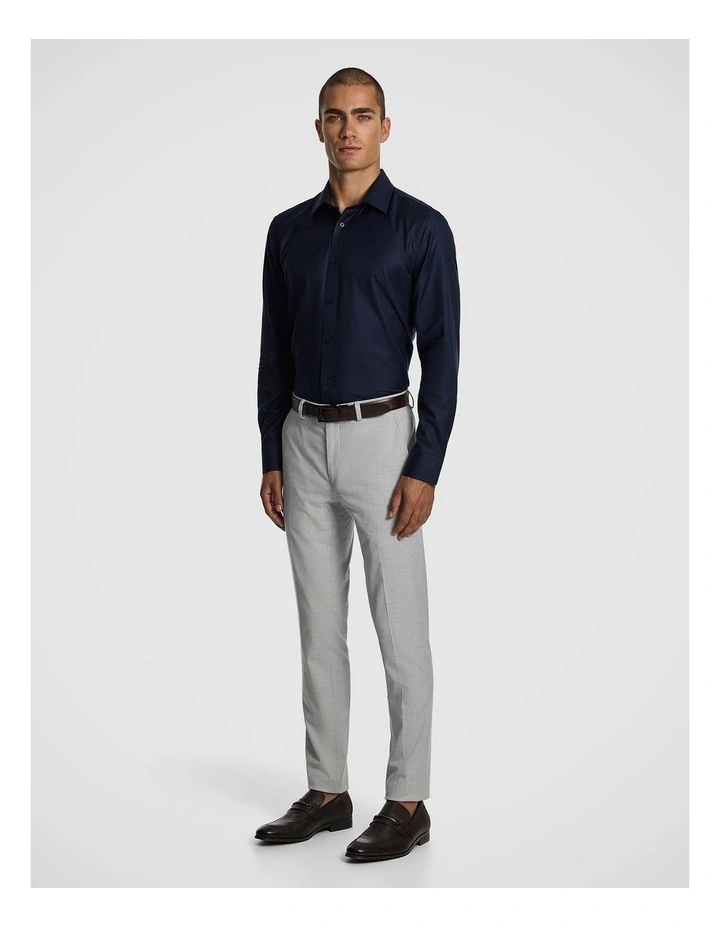 Maximum Two Ply Cotton Premium Slim Dress Shirt in Navy image 4