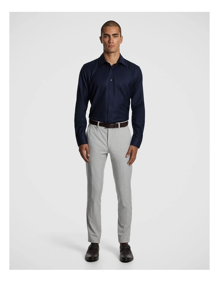 Maximum Two Ply Cotton Premium Slim Dress Shirt in Navy image 5