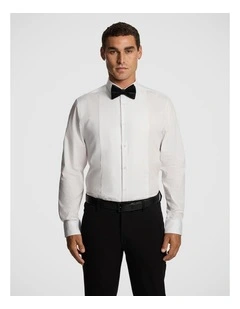 Tuxedo Slim Fit Stretch Dress Shirt in White