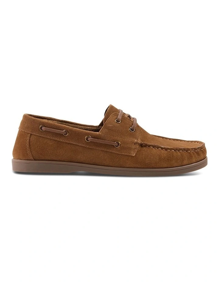 Theo Suede Boat Shoe in Tan image 1
