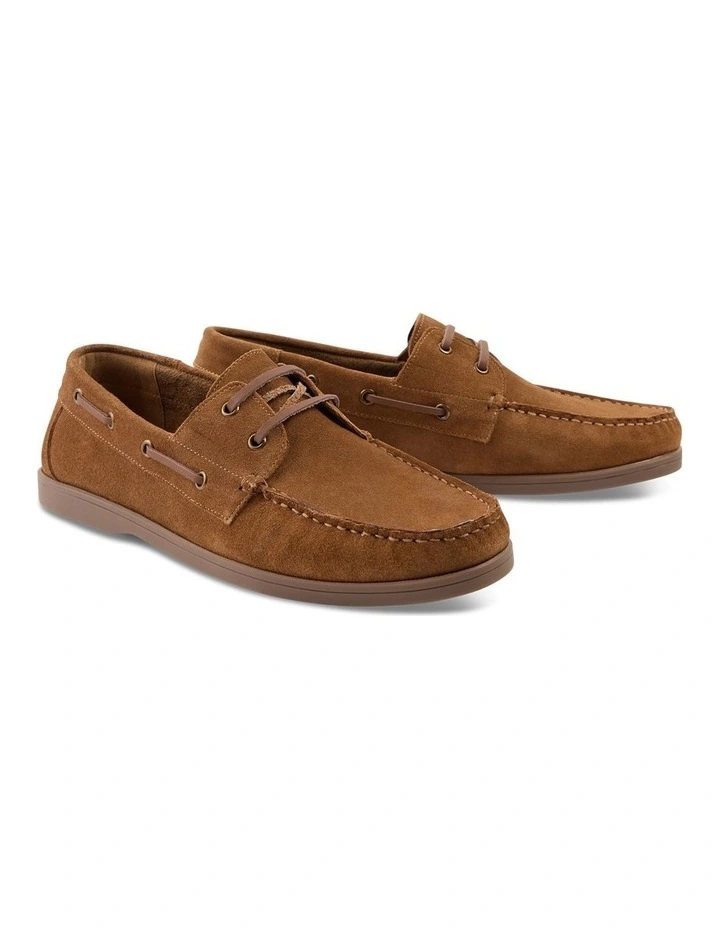 Theo Suede Boat Shoe in Tan image 3