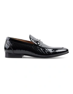 Slick Patent Leather Loafer in Black