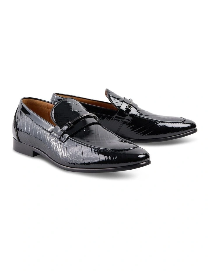 Slick Patent Leather Loafer in Black image 3