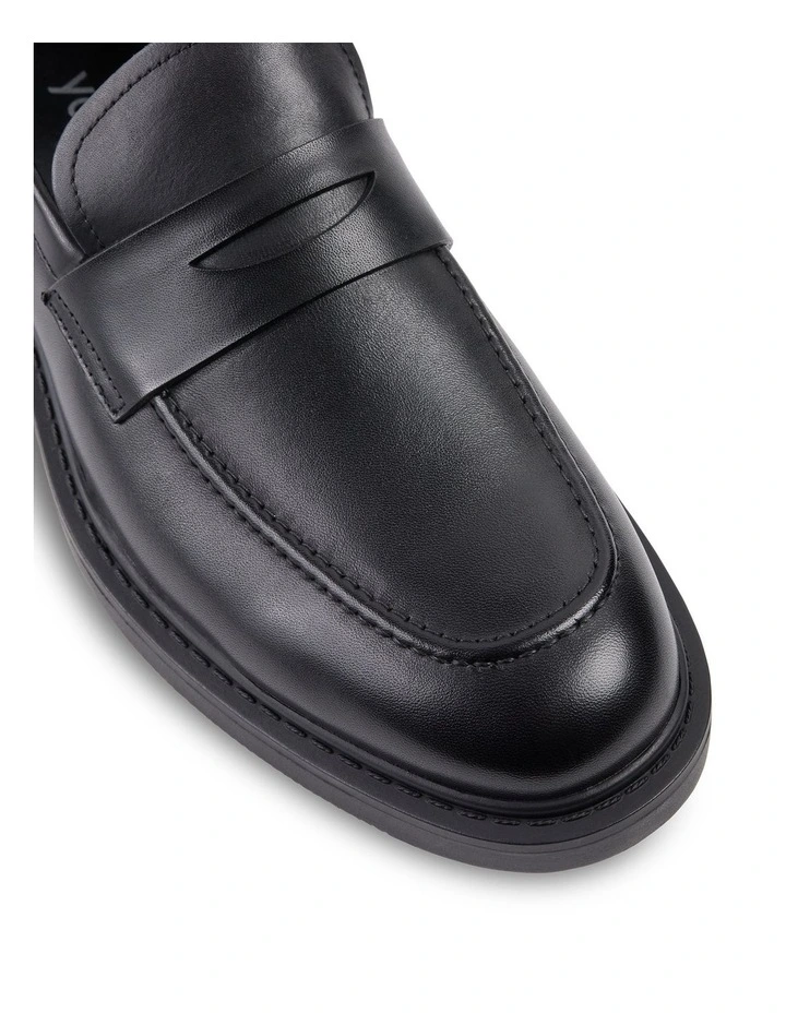 Nolan Penny Leather Loafer in Black image 4