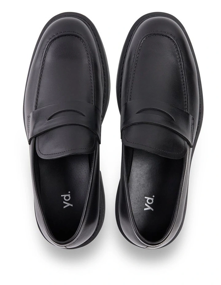 Nolan Penny Leather Loafer in Black image 5