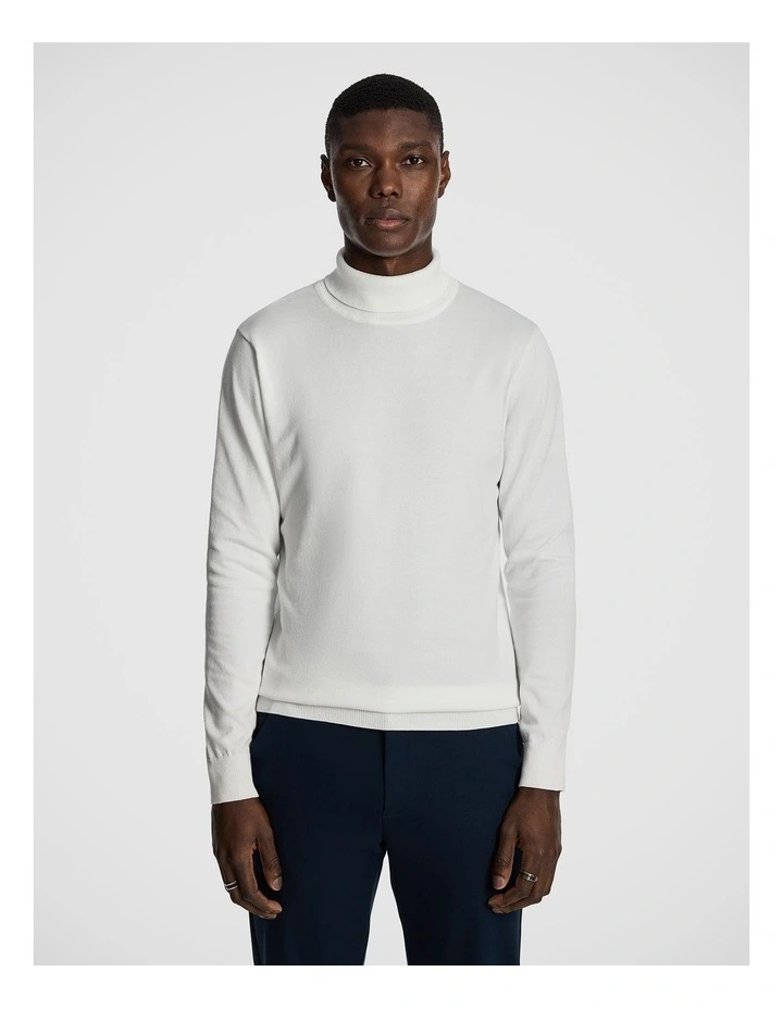 Gillespie Turtle Neck Knit in White 1 image 1
