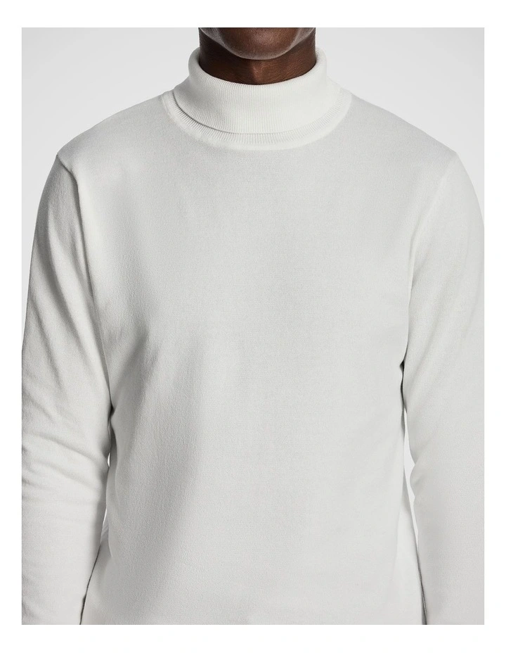 Gillespie Turtle Neck Knit in White 1 image 3