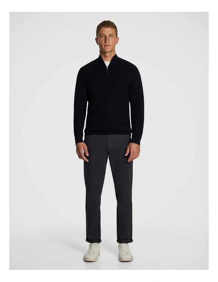 Martin 1/4 Zip Knit Jumper in Navy image 5