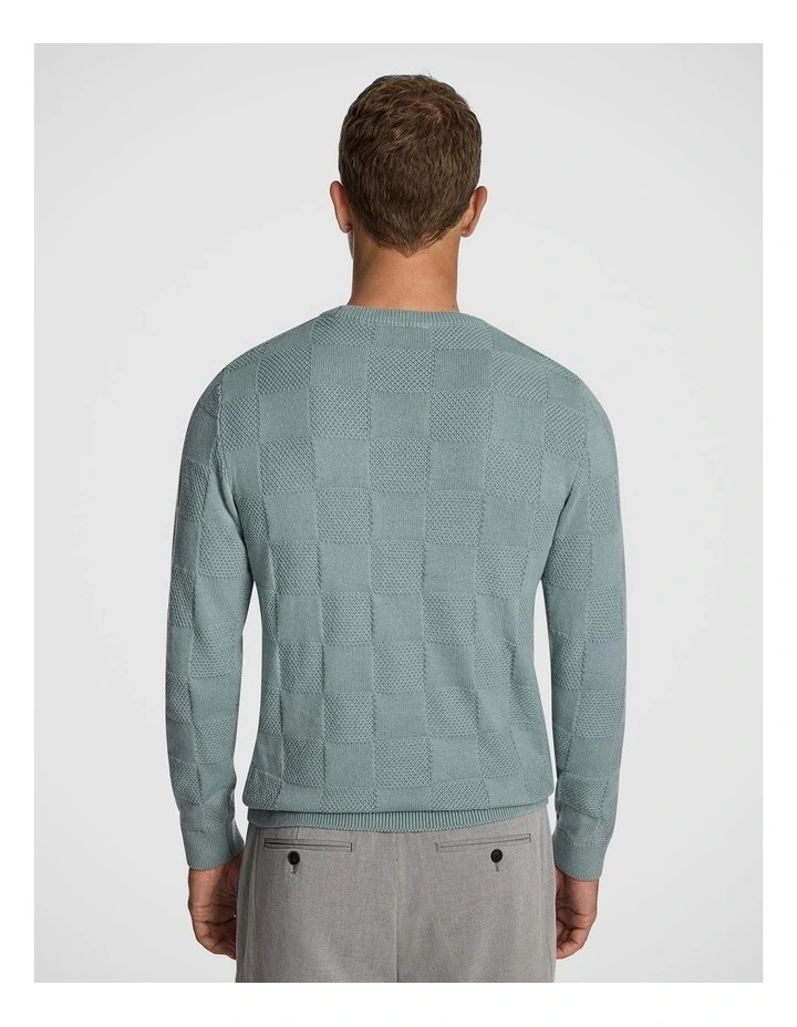 Hamilton Crew Neck Knit Jumper in Light Teal image 2