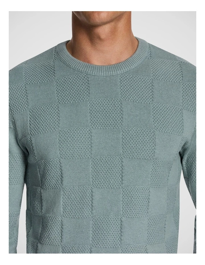 Hamilton Crew Neck Knit Jumper in Light Teal image 3