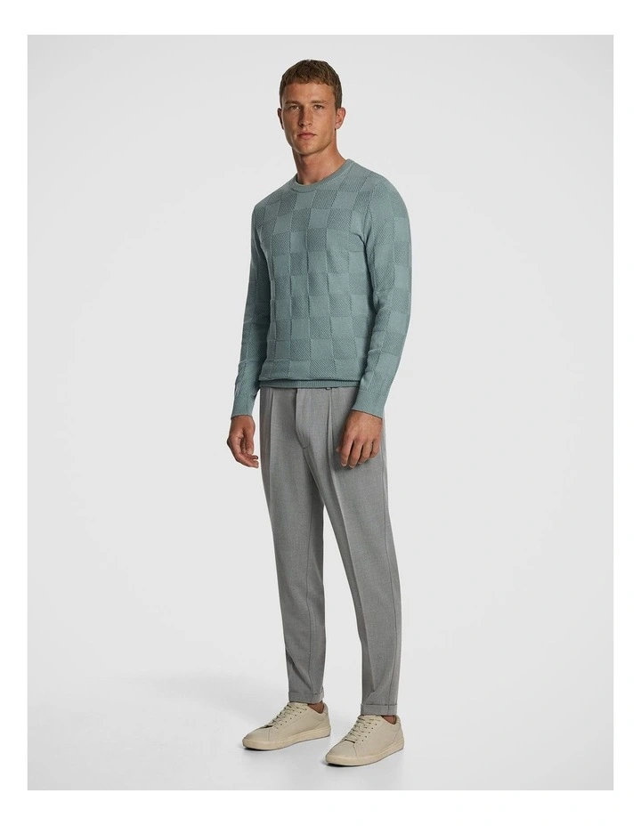 Hamilton Crew Neck Knit Jumper in Light Teal image 4