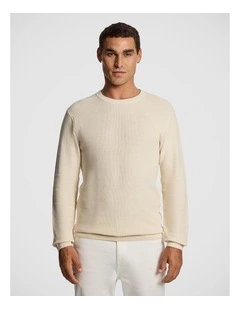 Albert Crew Neck Knit Jumper in Natural