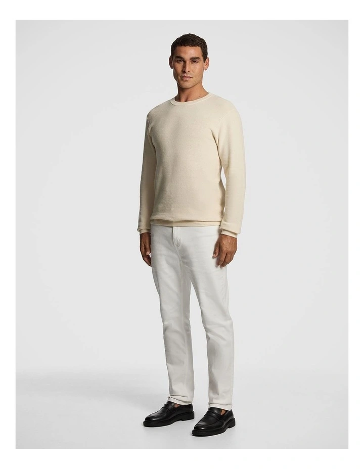Albert Crew Neck Knit Jumper in Natural image 4