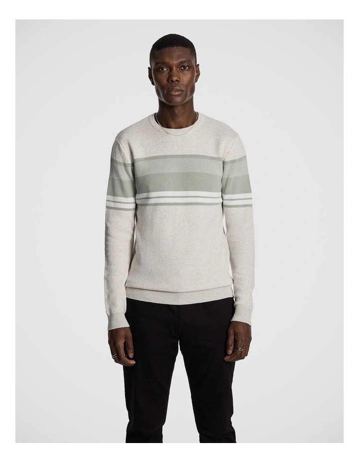 Fred Splice Crew Knit Jumper in Grey image 1