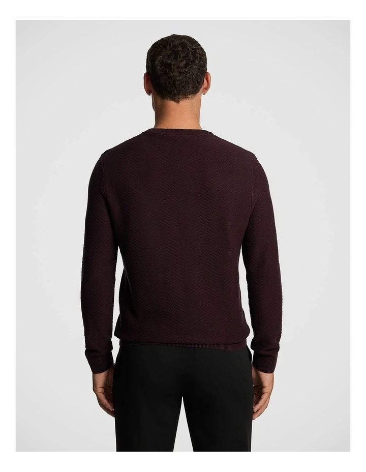 Arthur Crew Knit Jumper in Burgundy image 2