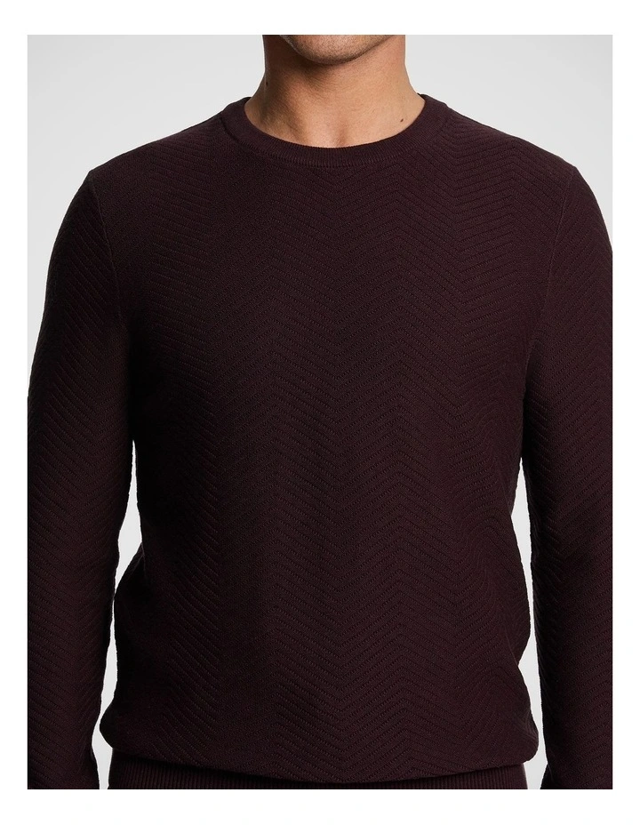 Arthur Crew Knit Jumper in Burgundy image 3