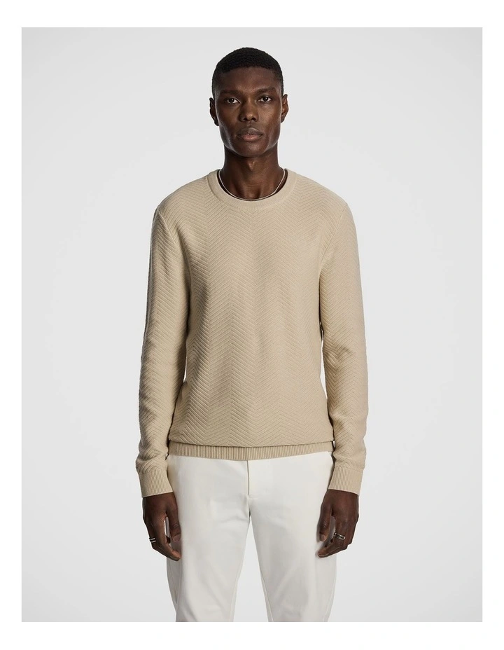 Arthur Crew Knit Jumper in Natural image 1