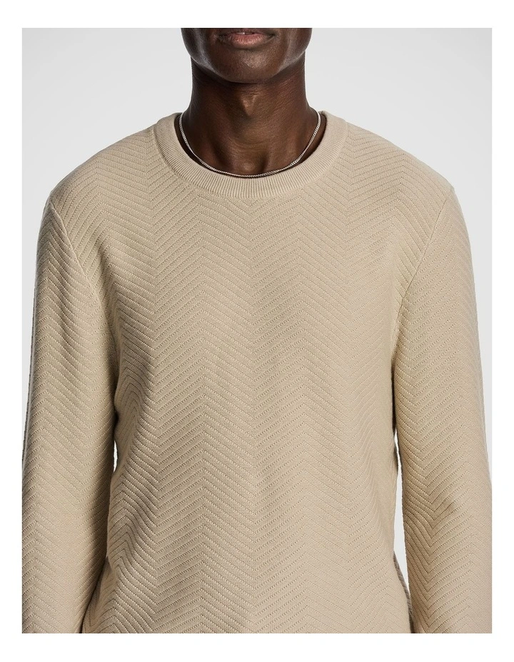 Arthur Crew Knit Jumper in Natural image 3