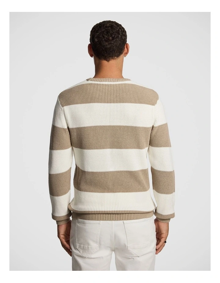Brady Crew Knit Jumper in Natural image 2