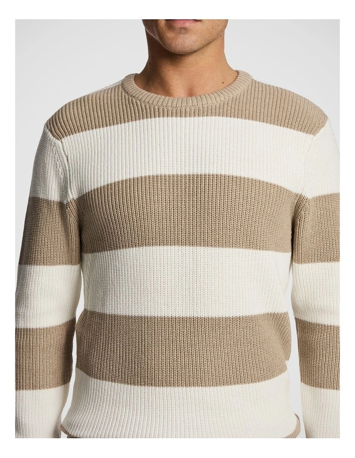 Brady Crew Knit Jumper in Natural image 3