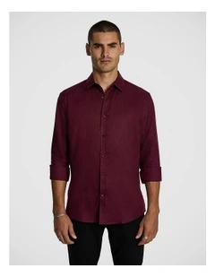 West Hampton Pure Linen Shirt in Cherry