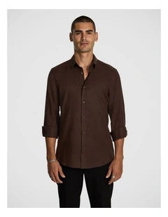 Hargrove Brushed Shirt in Chocolate