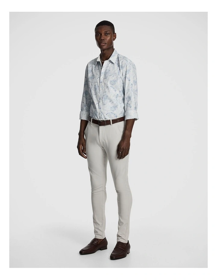 Valencia Slim Paisley Shirt in Blue image 4