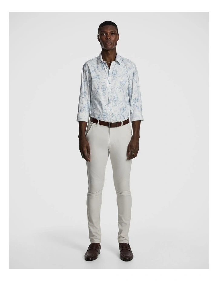 Valencia Slim Paisley Shirt in Blue image 6