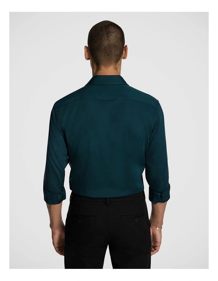 Heathcoat Slim Bamboo Shirt in Teal image 2