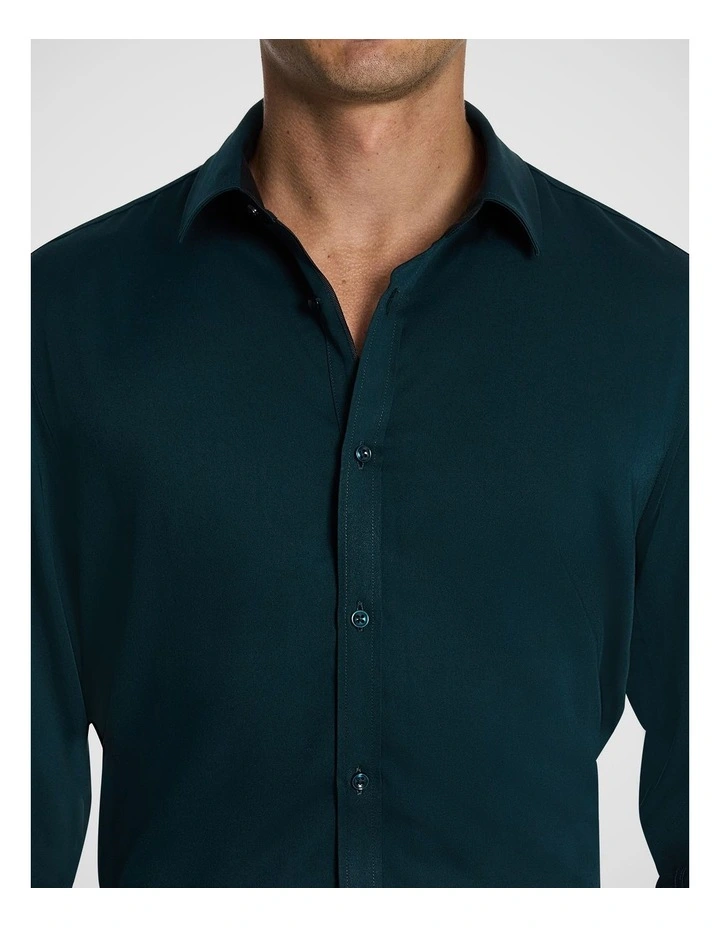 Heathcoat Slim Bamboo Shirt in Teal image 3