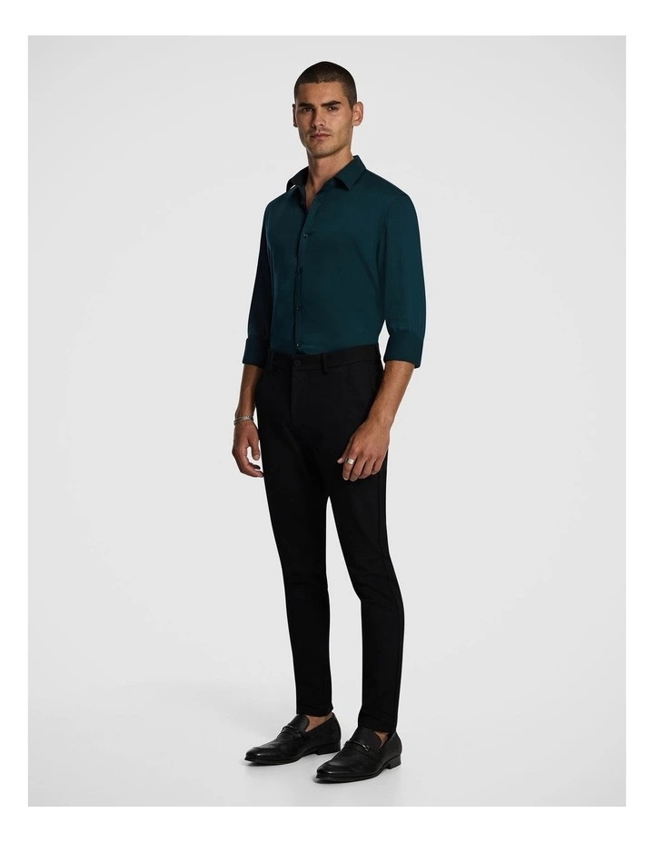 Heathcoat Slim Bamboo Shirt in Teal image 4