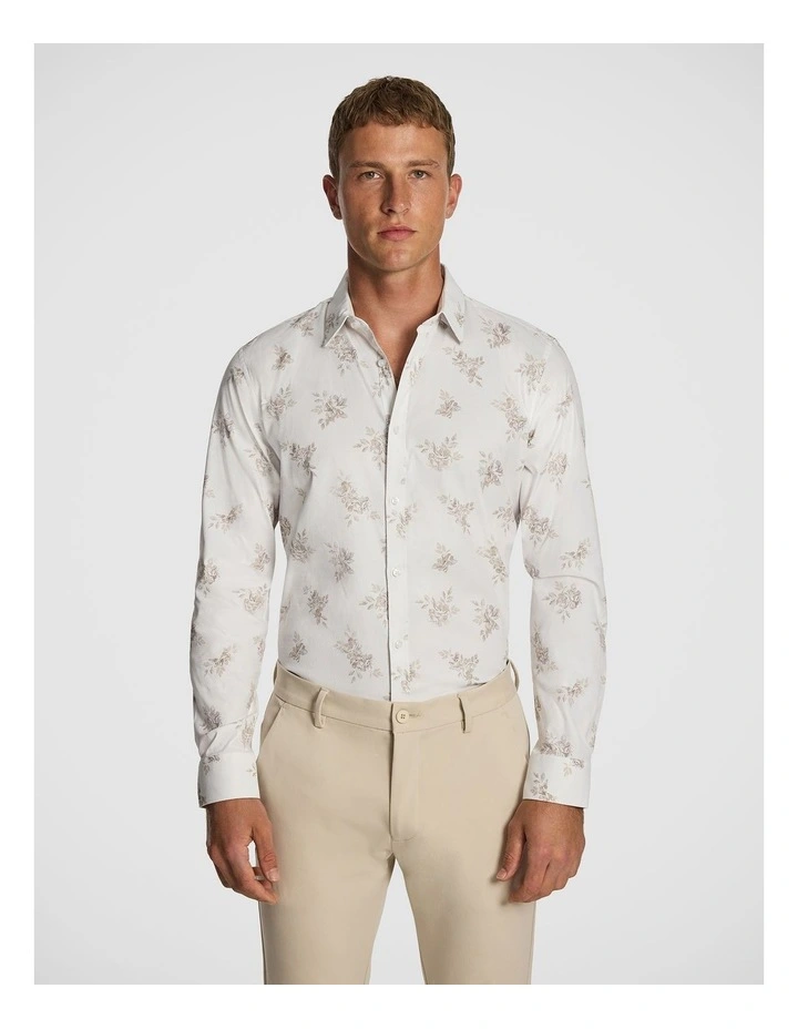 Cortina Slim Floral Shirt in Natural image 1