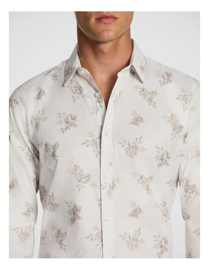 Cortina Slim Floral Shirt in Natural image 3