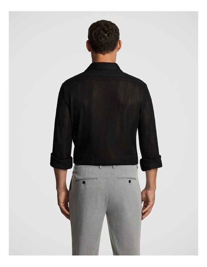 Enrique Textured Shirt in Black image 2