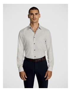 Nelson Geo Bamboo Blend Slim Shirt in White
