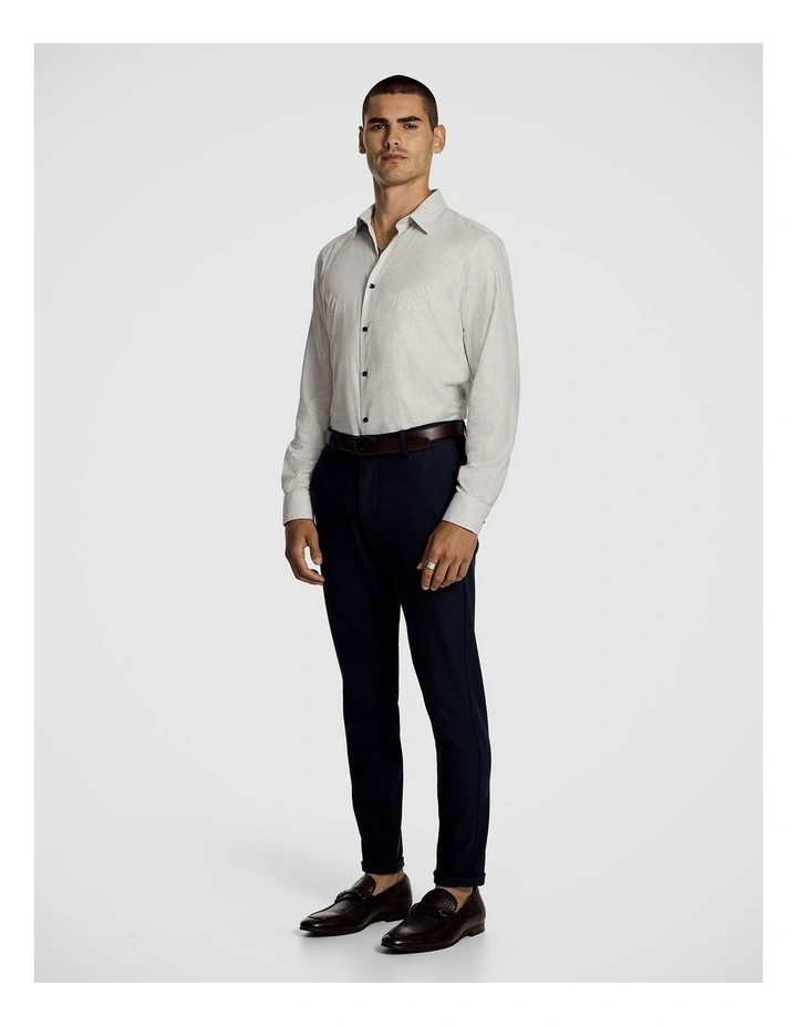 Nelson Geo Bamboo Blend Slim Shirt in White image 4