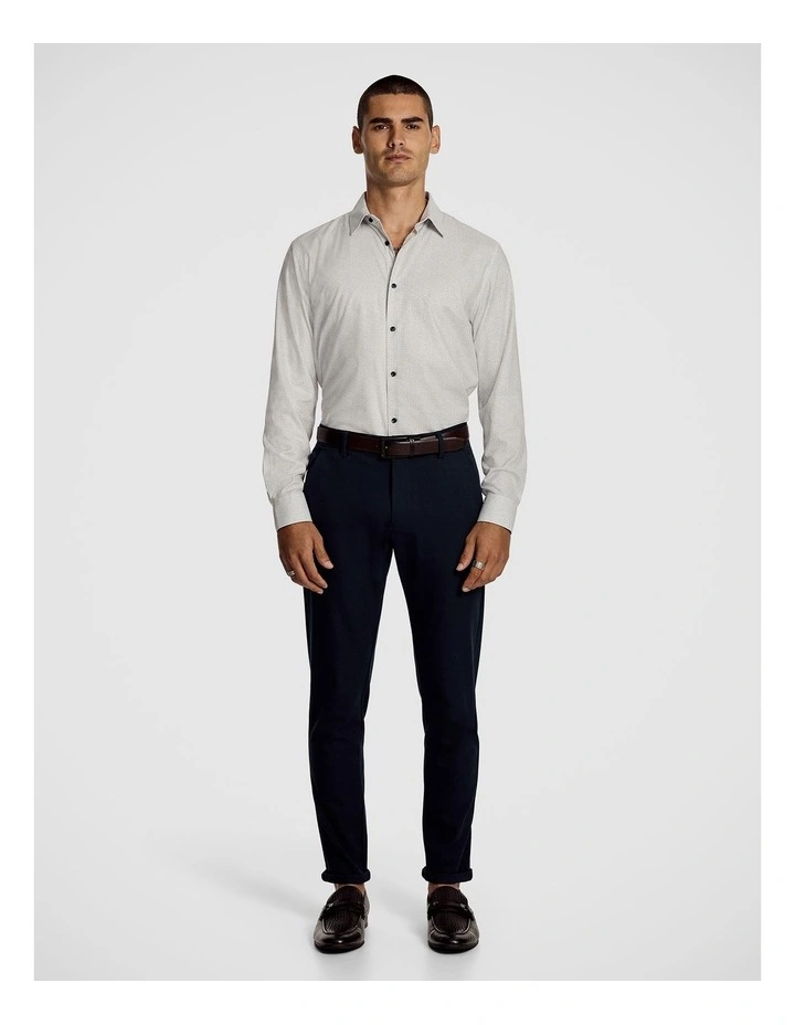 Nelson Geo Bamboo Blend Slim Shirt in White image 5