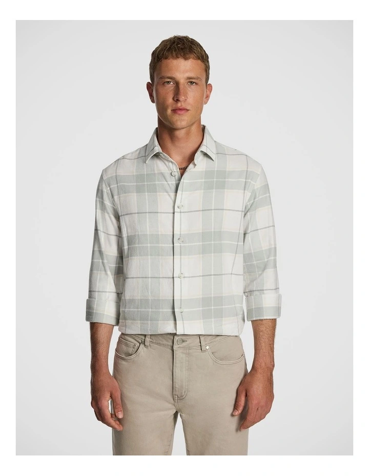 Kensington Check Shirt in Sage image 1