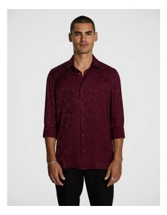 Enzo Jacquard Shirt in Burgundy