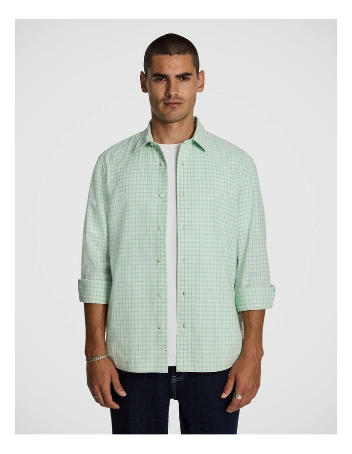 Rocco Check Relaxed Shirt in Mint image 1