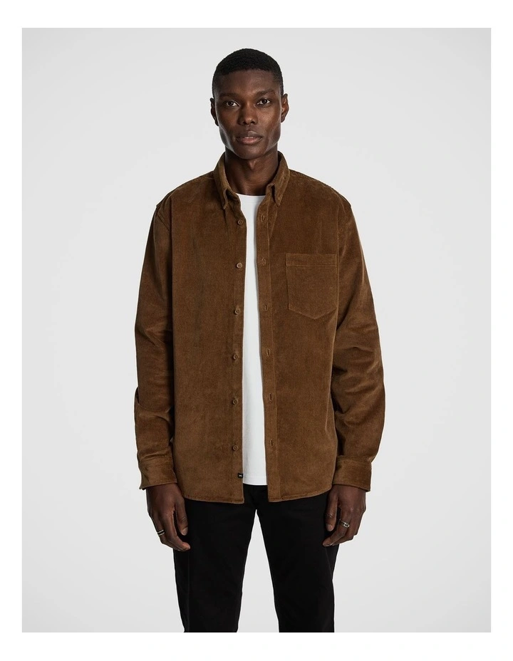 Rowland Cord Shirt in Toffee image 1