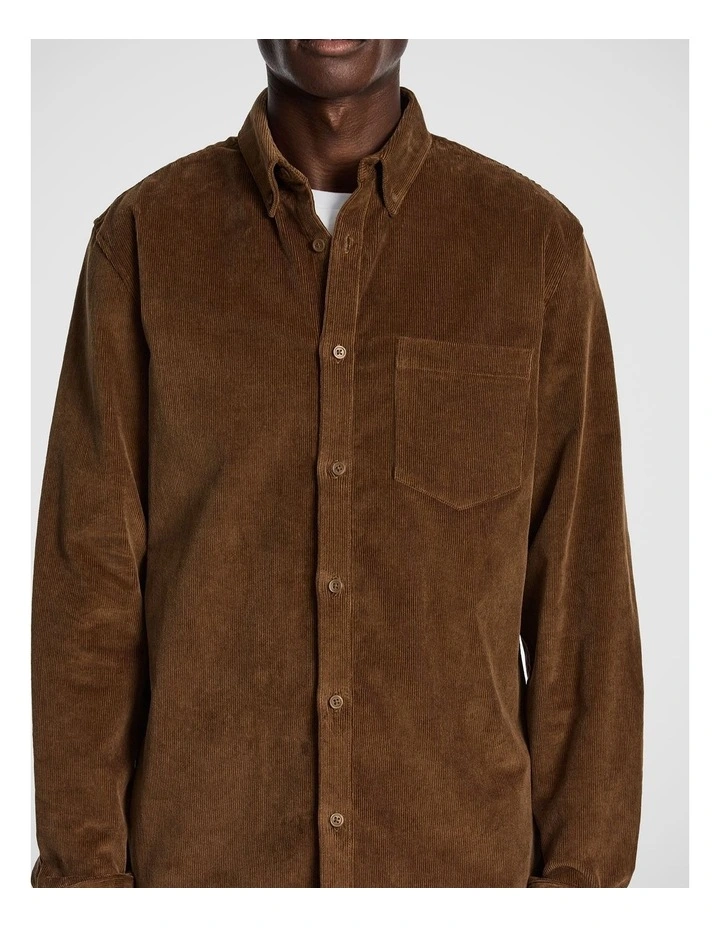 Rowland Cord Shirt in Toffee image 3